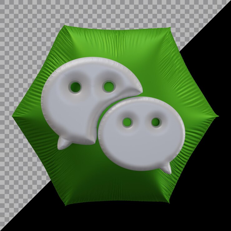 PSD 3d rendering of wechat icon balloon