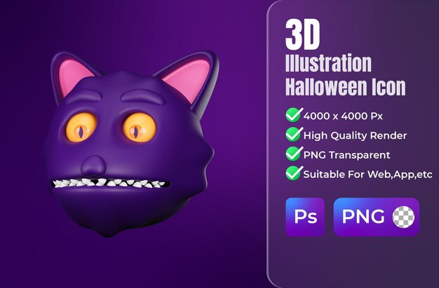 3d rendering of werewolf halloween icon