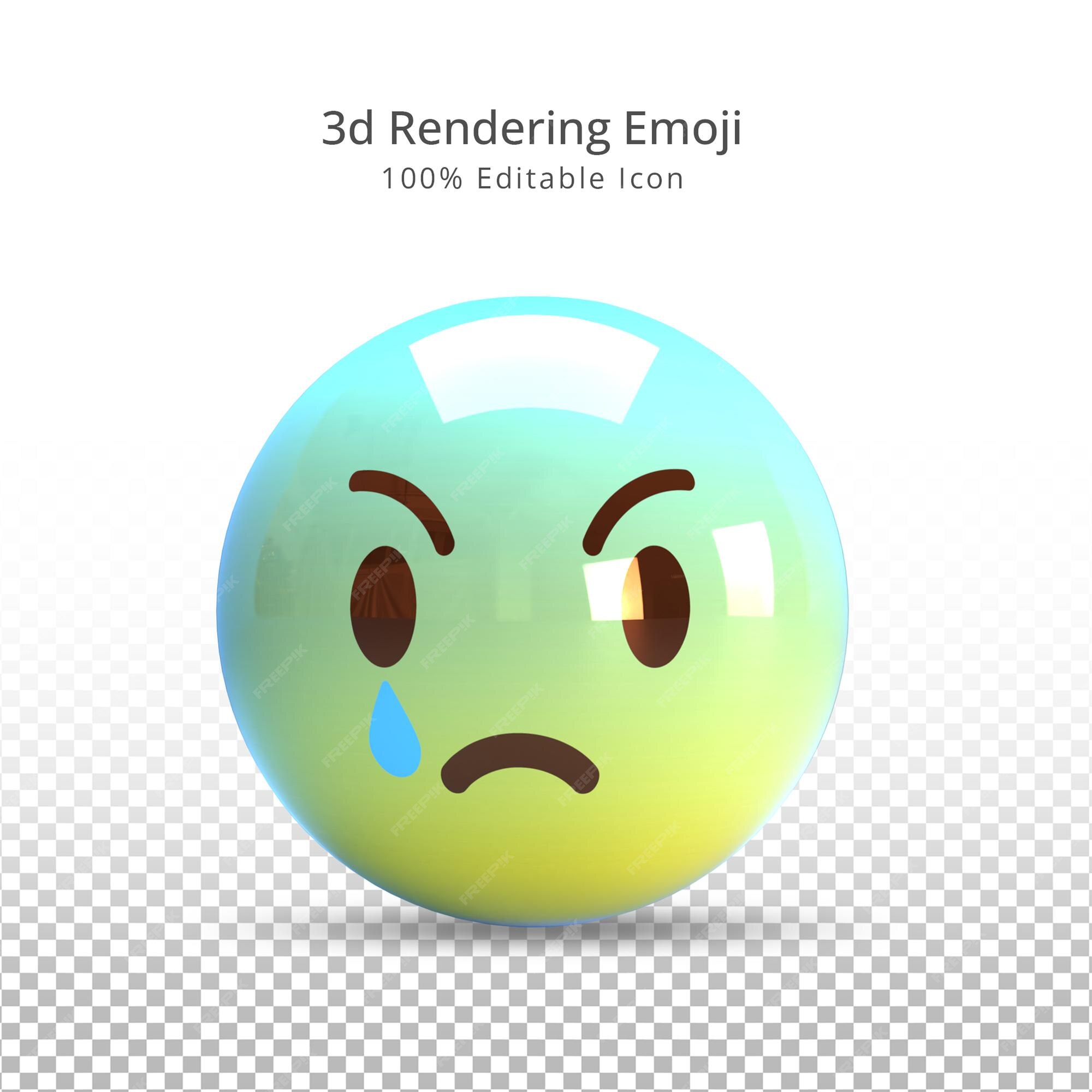 Premium PSD  3d rendering whatsapp sad emoji reaction icon