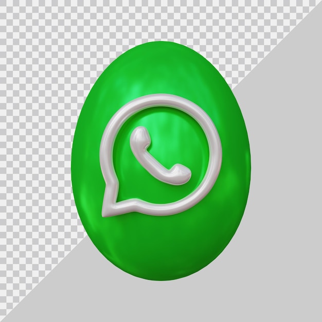 PSD rendering 3d del concetto di social media dell'icona di whatsapp