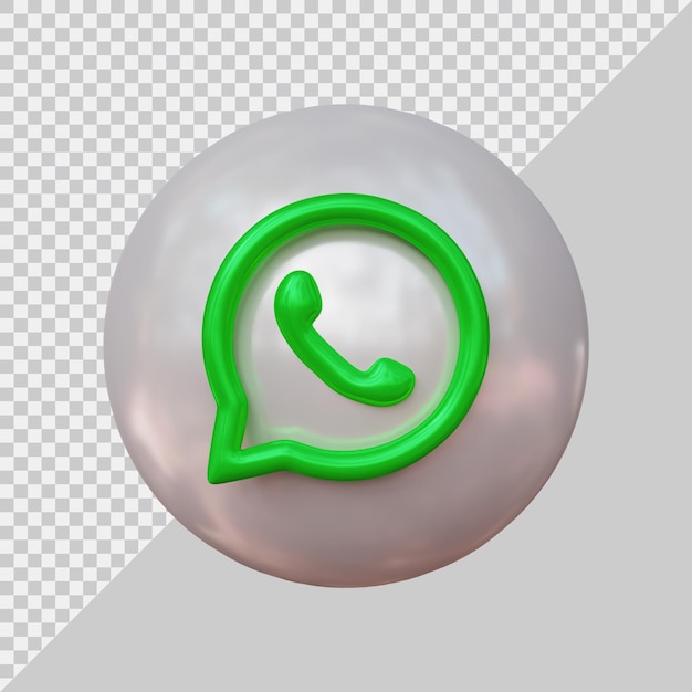 3d rendering of whatsapp icon social media concept