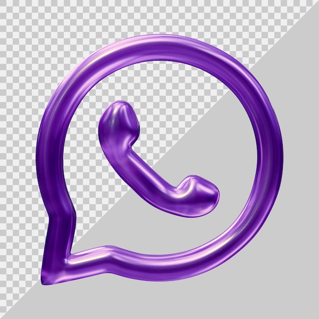 3d rendering of whatsapp icon social media concept