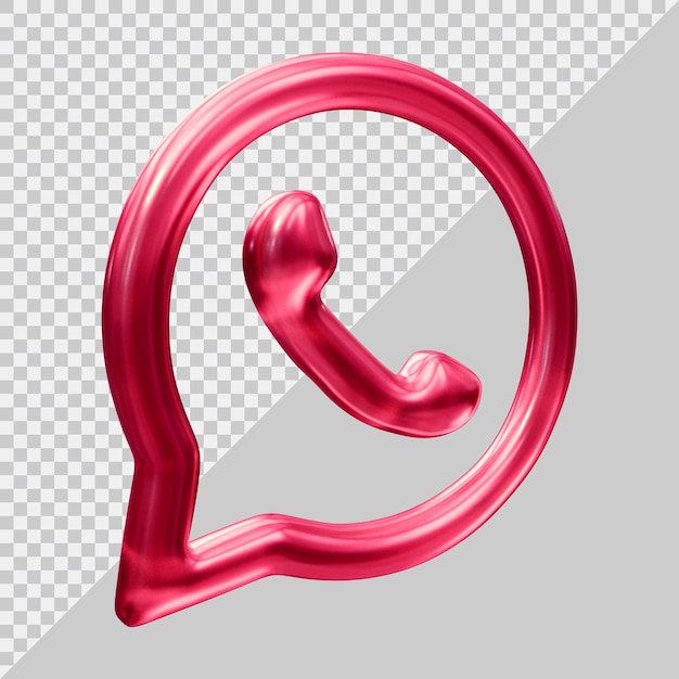 3d rendering of whatsapp icon social media concept