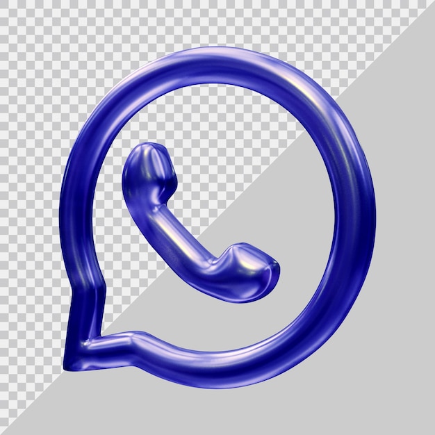 3d rendering of whatsapp icon social media concept