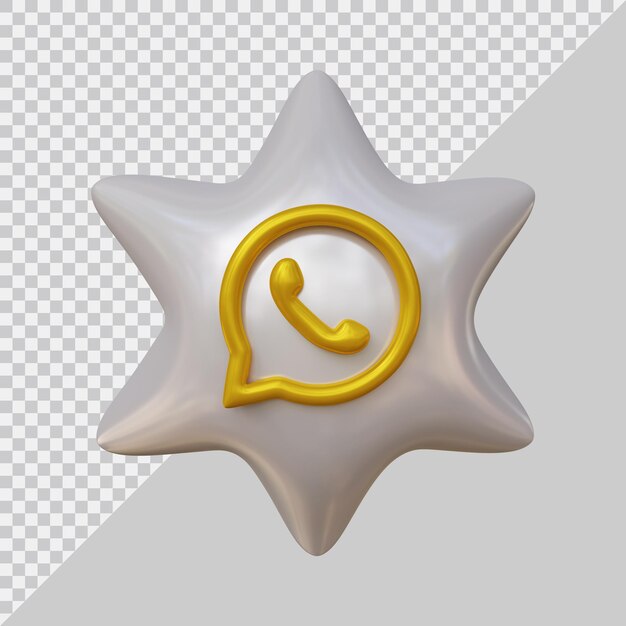 3d rendering of whatsapp icon social media with modern style