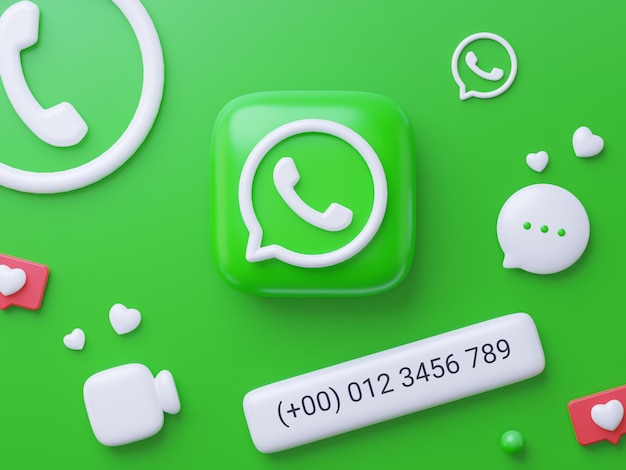 3d рендеринг фона профиля WhatsApp