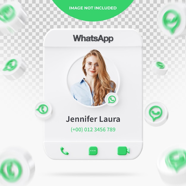 PSD 3d rendering whatsapp profile collections