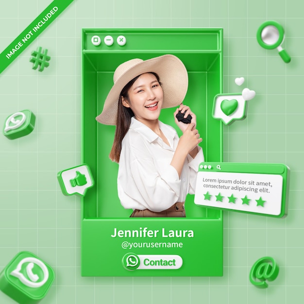 PSD 3d rendering whatsapp profile