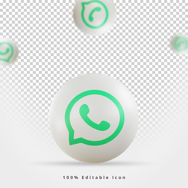 Rendering 3d dell'icona dei social media di whatsapp