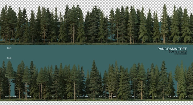 PSD 3d rendering of wide angle tree arrangement