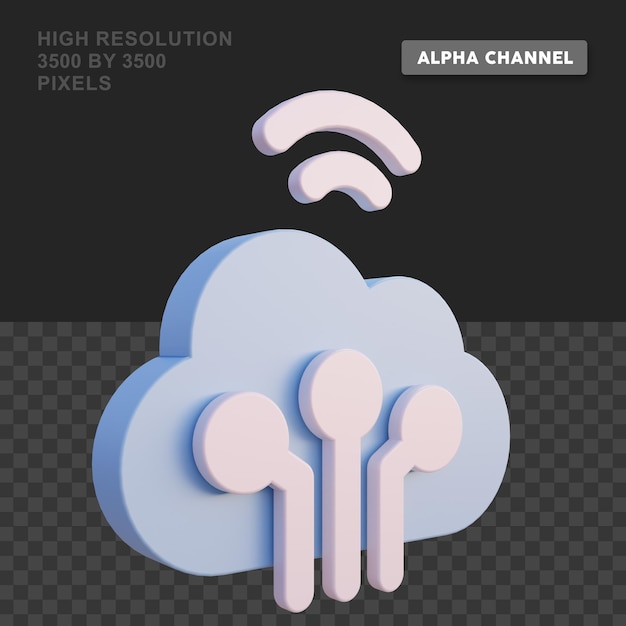 3d rendering wifi premium psd