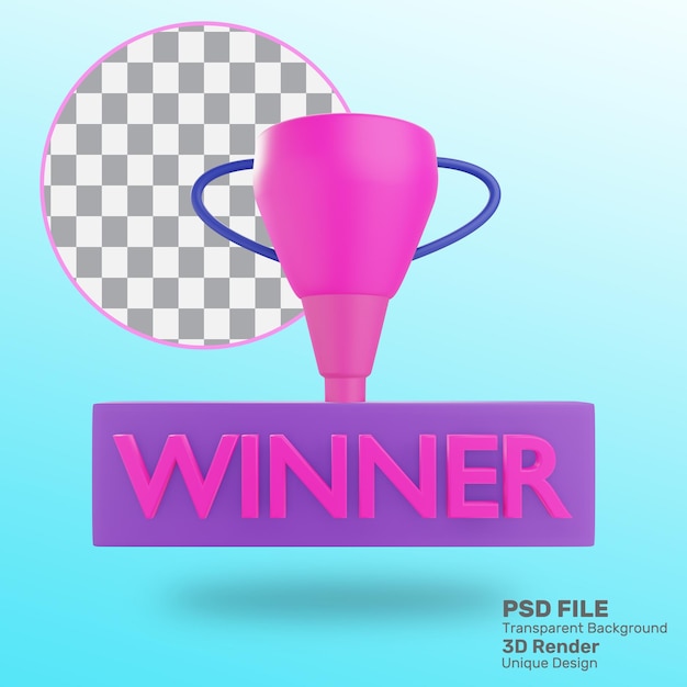 PSD 3d-rendering winnaar pictogram premium psd