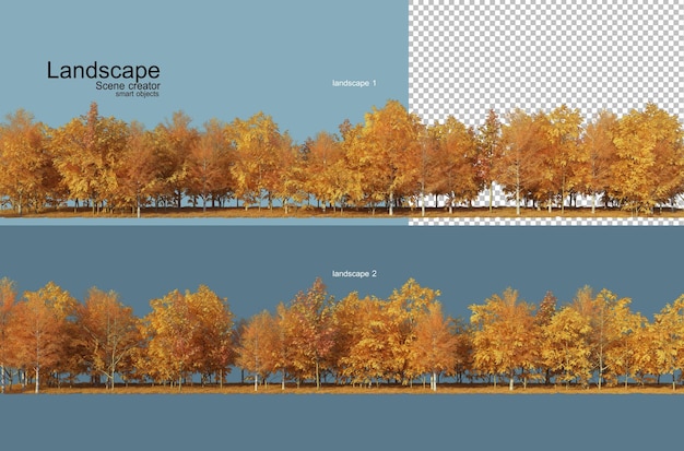 PSD 3d-rendering winter boom landschap