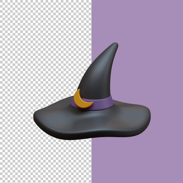 PSD 3d rendering of witch hat icon