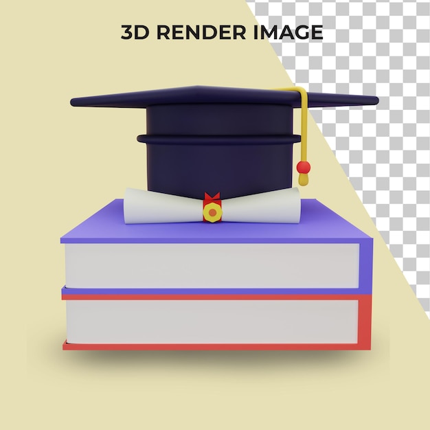 3d rendering with back to school concept premium psd