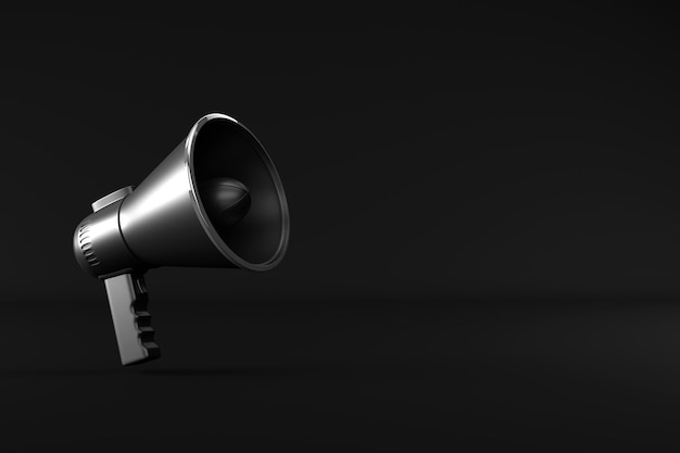 3d rendering with megaphone isolated