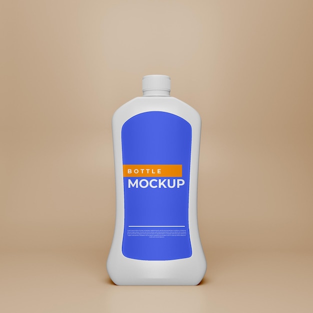 3d-rendering witte fles mocku