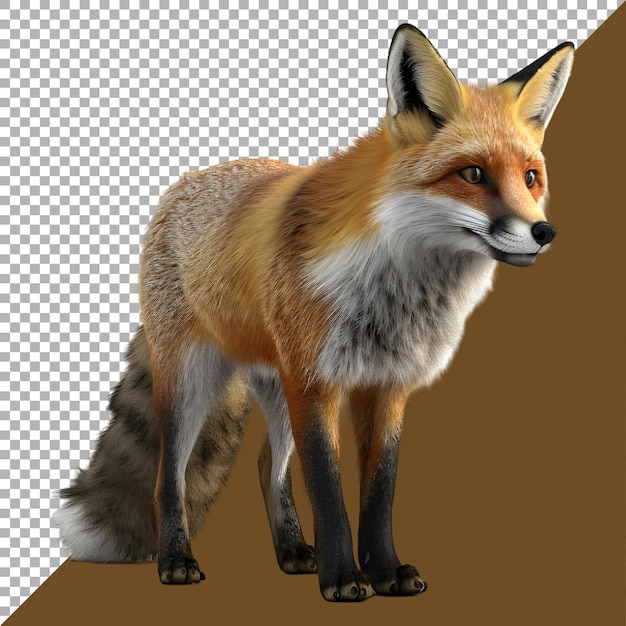 PSD 3d rendering of a wolf standing on transparent background ai generated