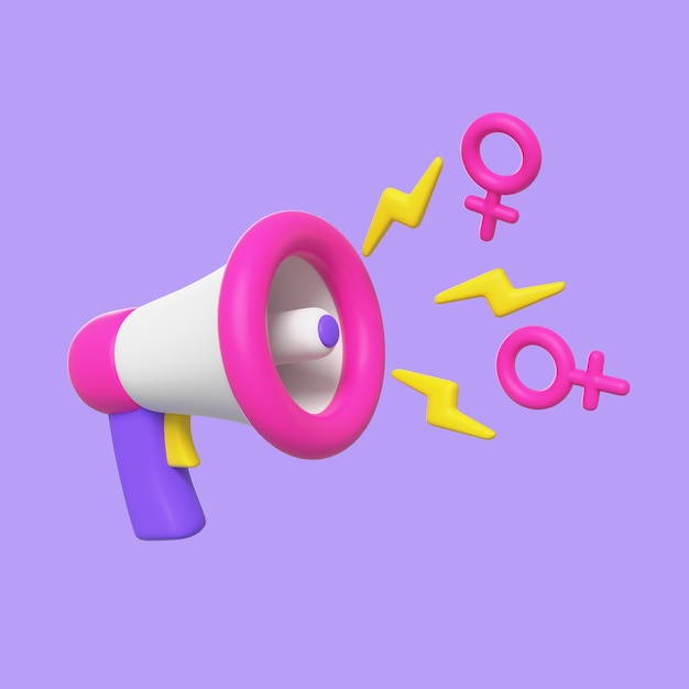 PSD 3d rendering of women's day icon