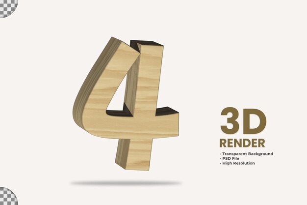 3d rendering materiale in legno numero 4 isolato