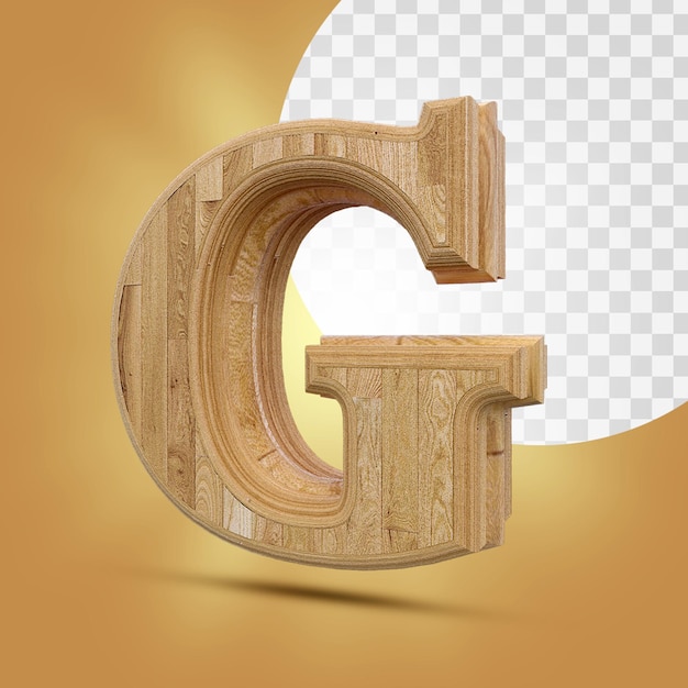 3d rendering of wooden alphabet isolated