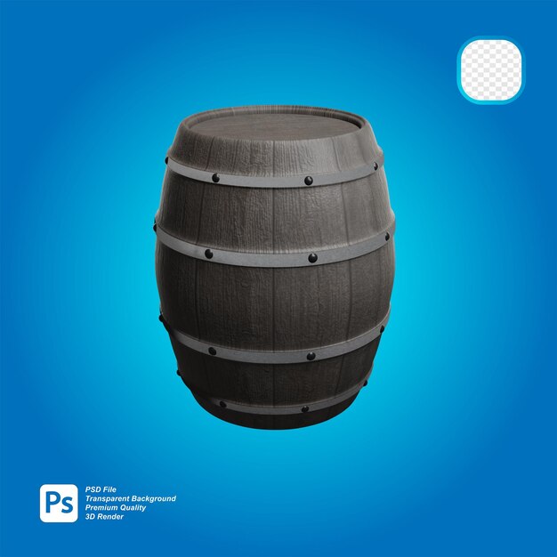 3d rendering of wooden barrel