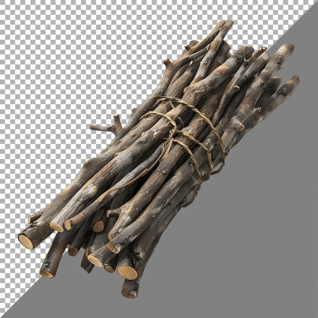 PSD 3d rendering of a wooden sticks stack on transparent background ai generated