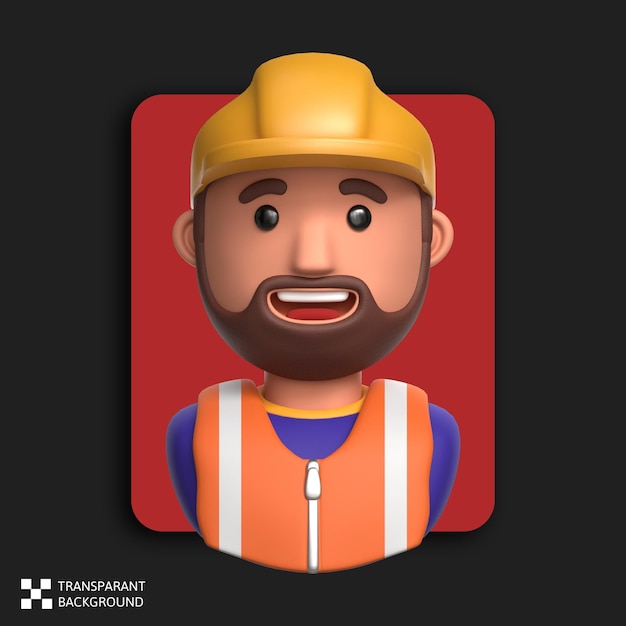 3d rendering worker profession male avatar