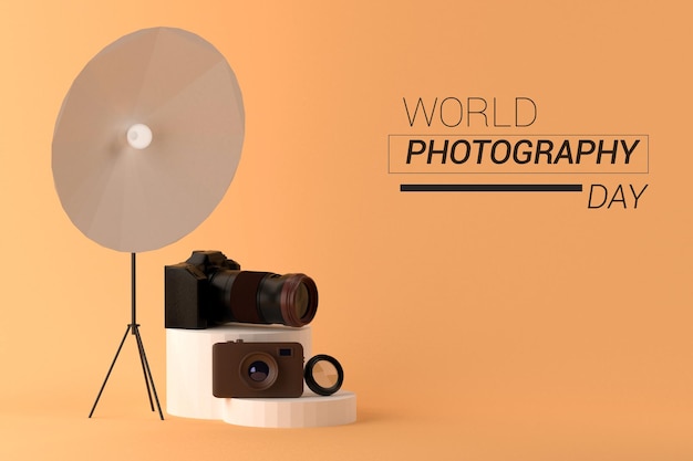 3d rendering world photography day template