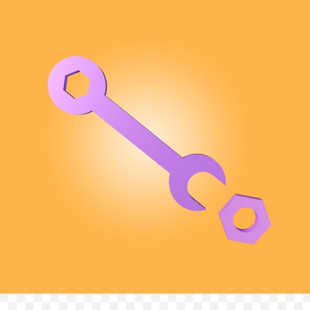 3d rendering wrench isolated