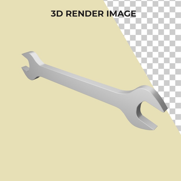 3d rendering wrench tool premium psd