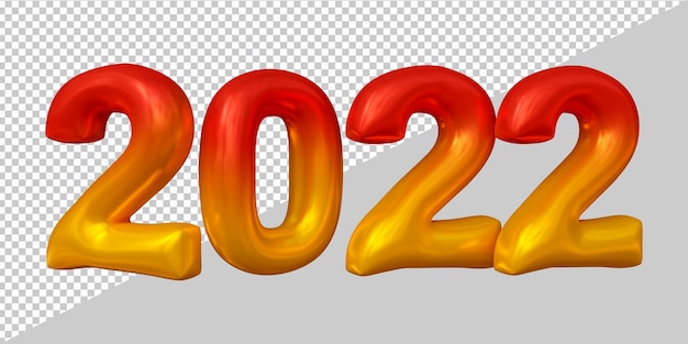 PSD 3d rendering of year 2022 balloon