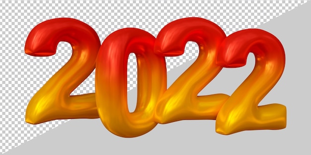 PSD 3d rendering of year 2022 balloon