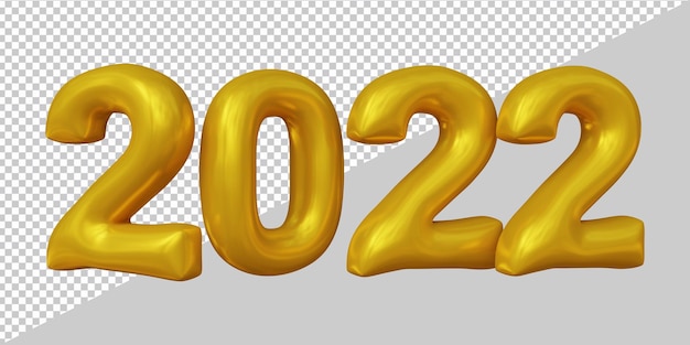 PSD 3d rendering of year 2022 balloon