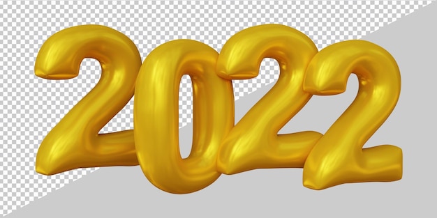 PSD 3d rendering of year 2022 balloon