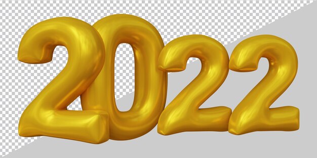 PSD 3d rendering of year 2022 balloon