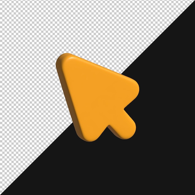 3D rendering of a yellow cursor icon