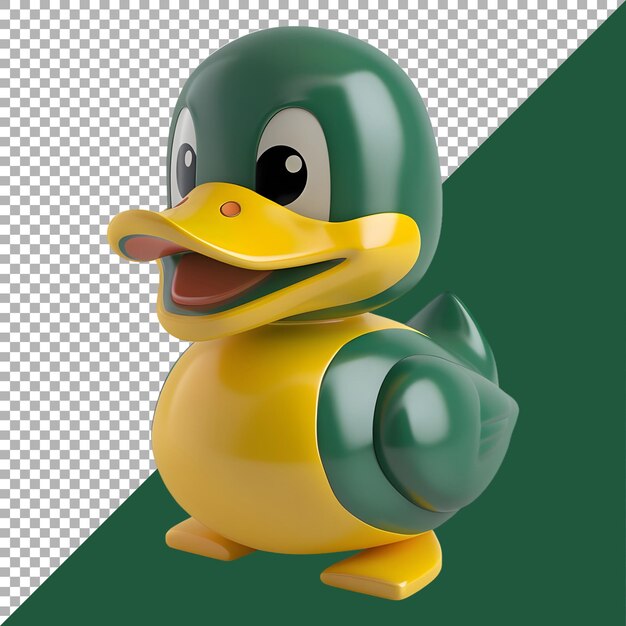 PSD 3d rendering of a yellow duck toy on transparent background ai generated