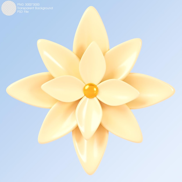 3D rendering Yellow flower isolated on background