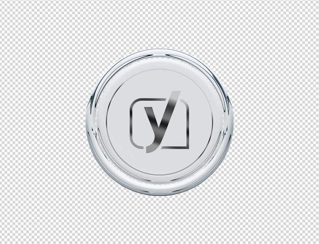 3D Rendering Yoast Icon Silver Glossy