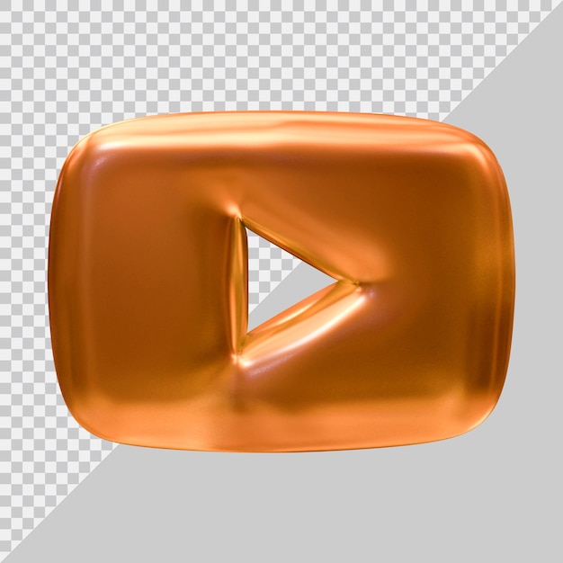 Rendering 3d del concetto di social media dell'icona di youtube