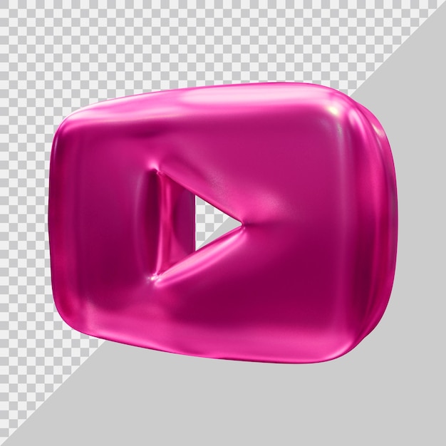 Rendering 3d del concetto di social media dell'icona di youtube