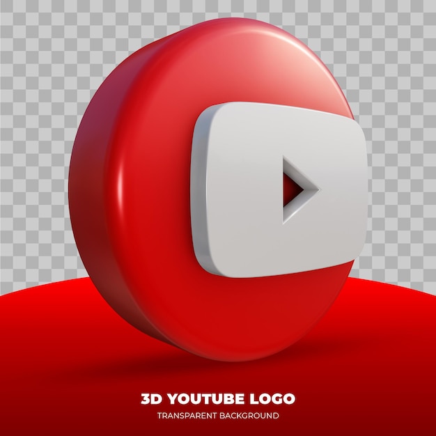 PSD 3d rendering of youtube logo