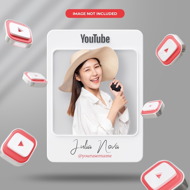 PSD 3d rendering youtube profile