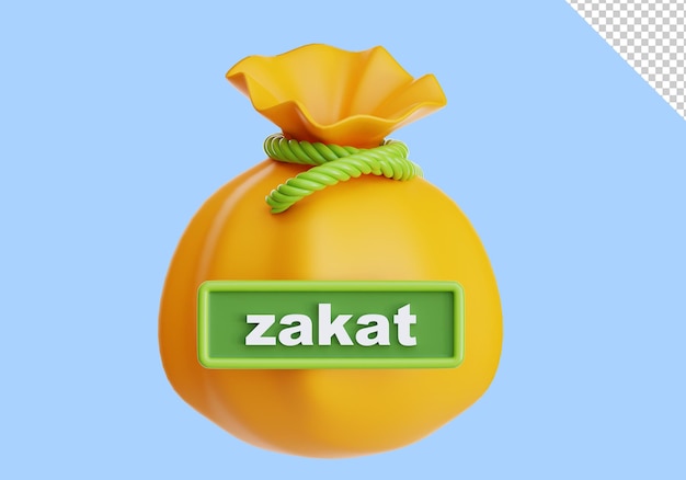 PSD 3d rendering of zakat infaq and sadaqa illustration