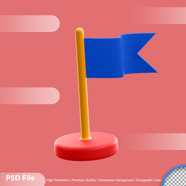 PSD 3d-rendering zakelijke vlagpictogram