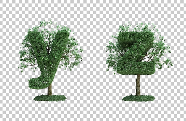 3d Rendering Zielony Drzewo List Yi List Z