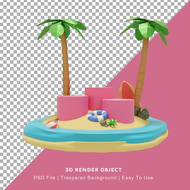 3D-rendering zomerthema sociale media online winkelen poster