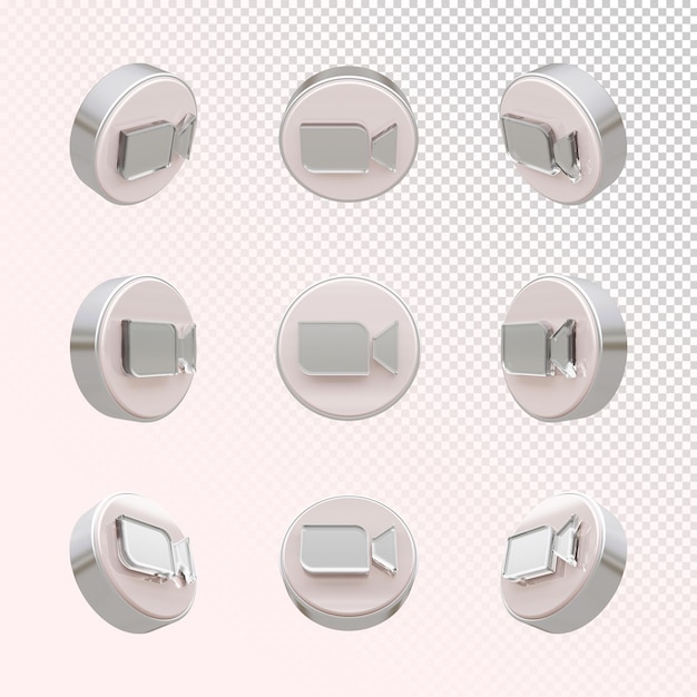 3d rendering zoom icons collection