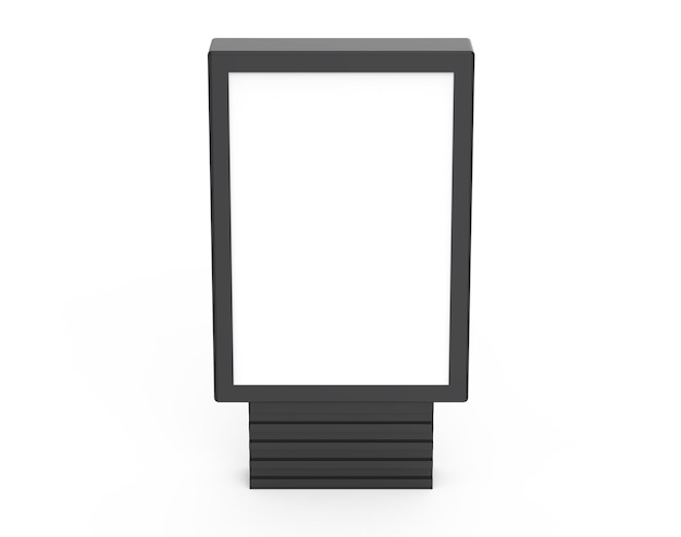 3D rendering zwarte frame lichtbox